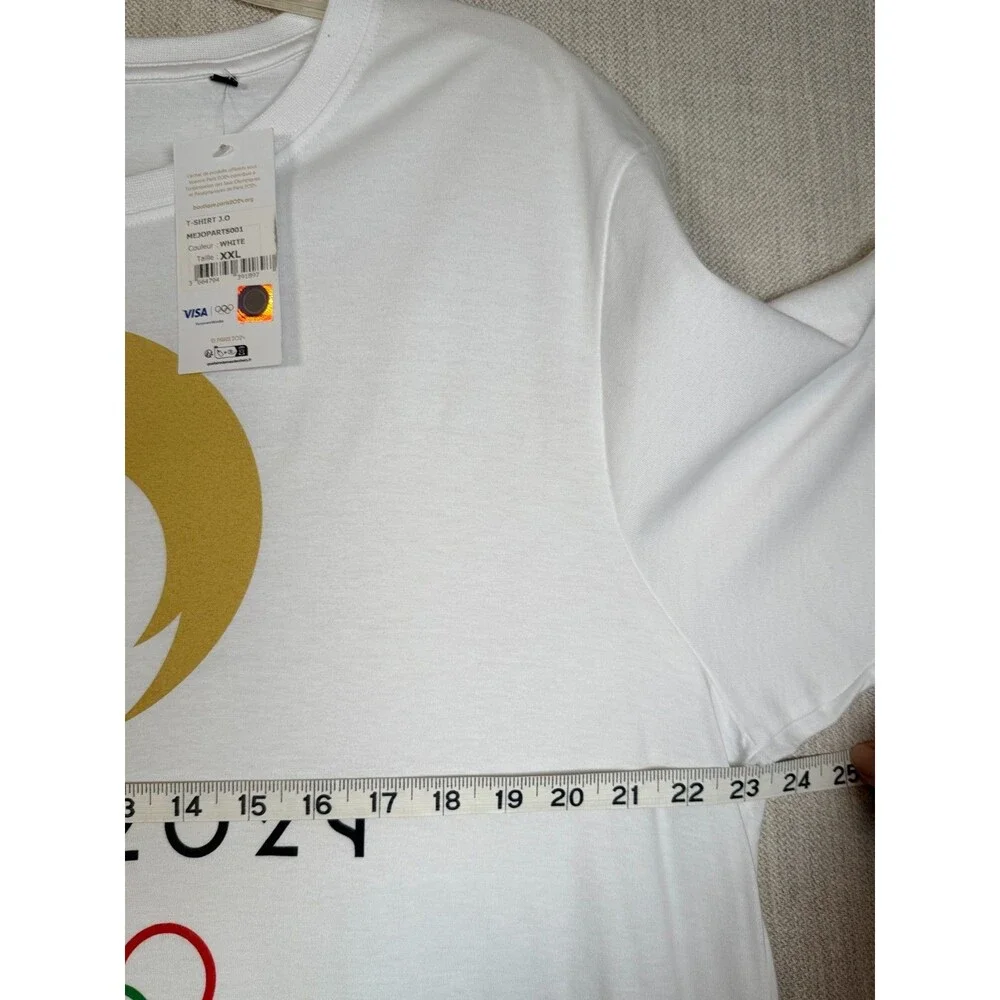 Paris 2024 Olympics T-Shirt Men's Size 2XL Torch White